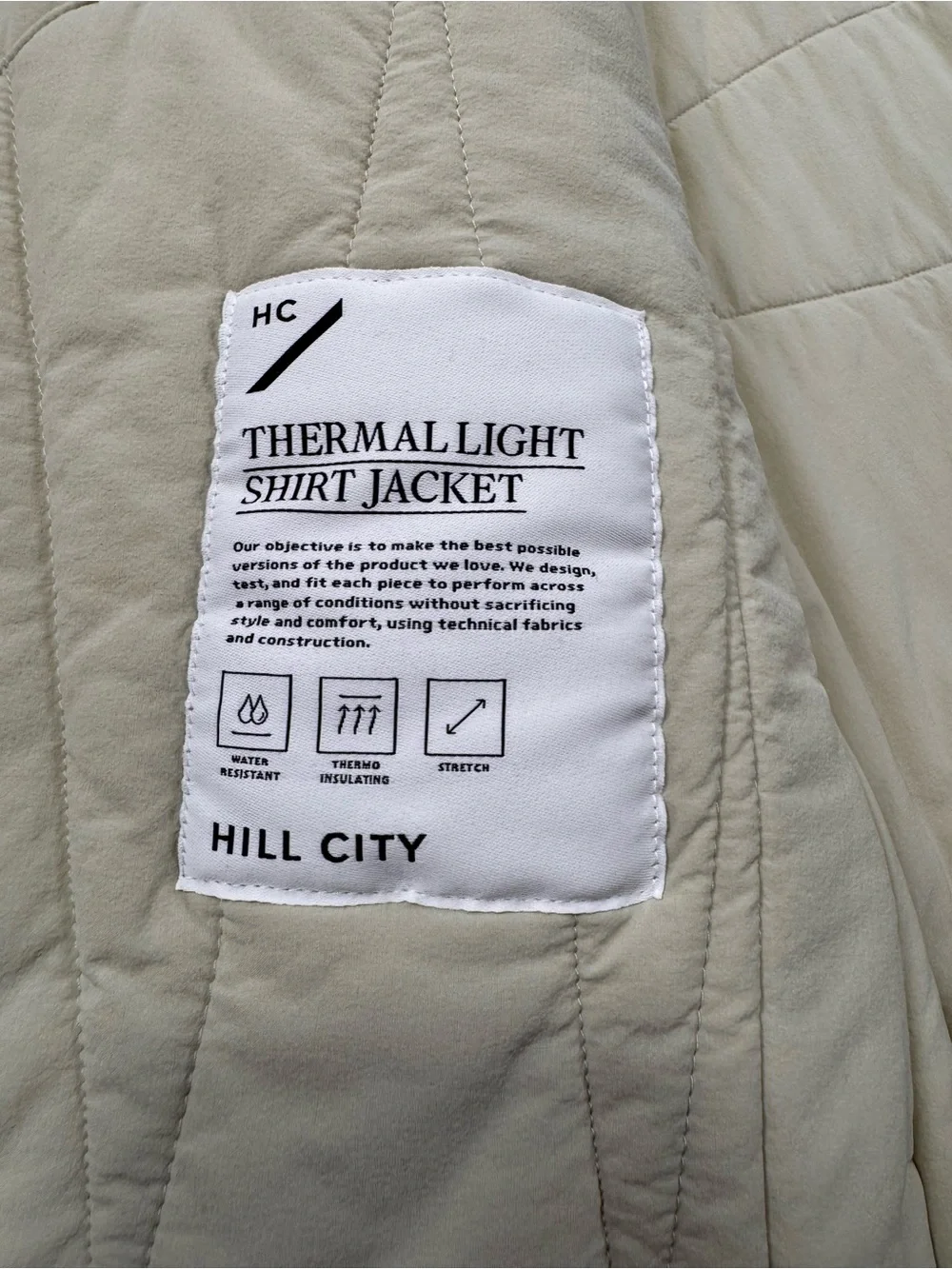 Hill City Thermal Light Shirt Jacket, Color Sand Beige Stone, Men’s Large